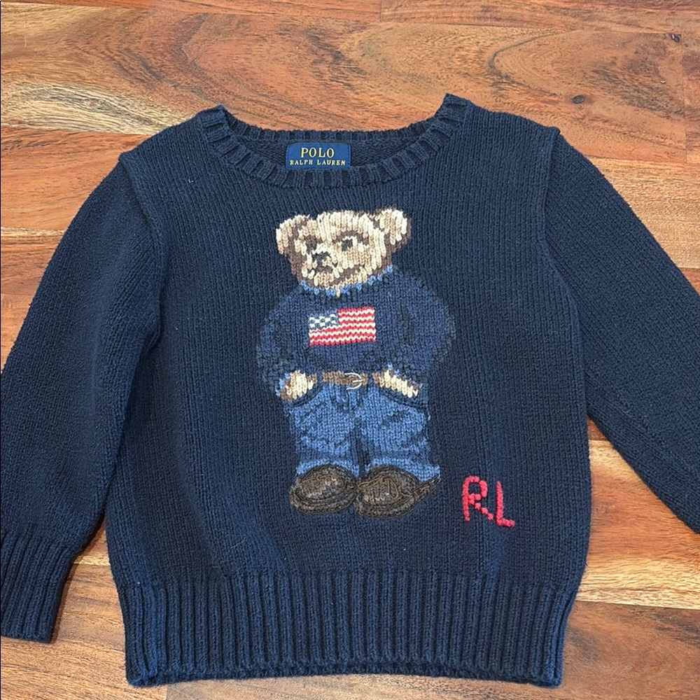 Polo Ralph Lauren Navy Sweater with Bear Design
